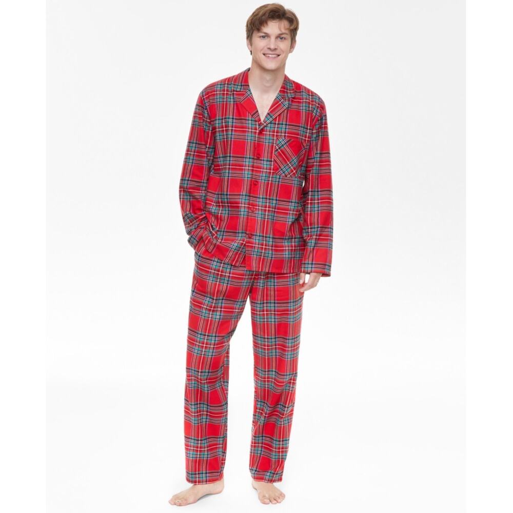 Holiday Lane Men's Brinkley Plaid Notch Collar  Pajamas Set, - Brinkley Plaid L
